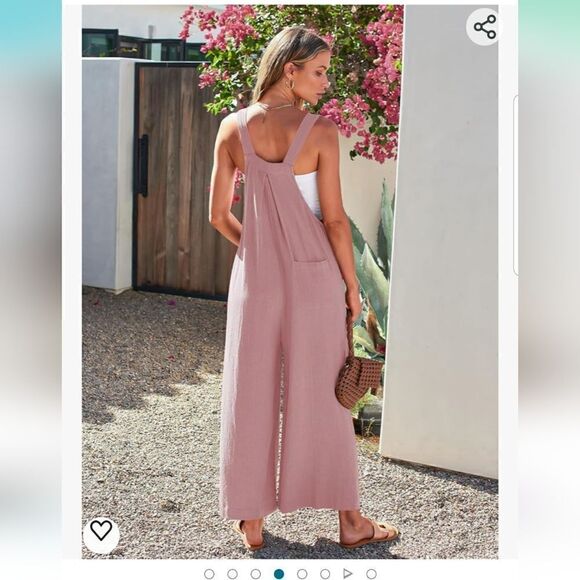 Automet Womens Jumpsuits Overalls Wide Leg Casual Summer Outfits Rompers Jumpers - Picture 4 of 14